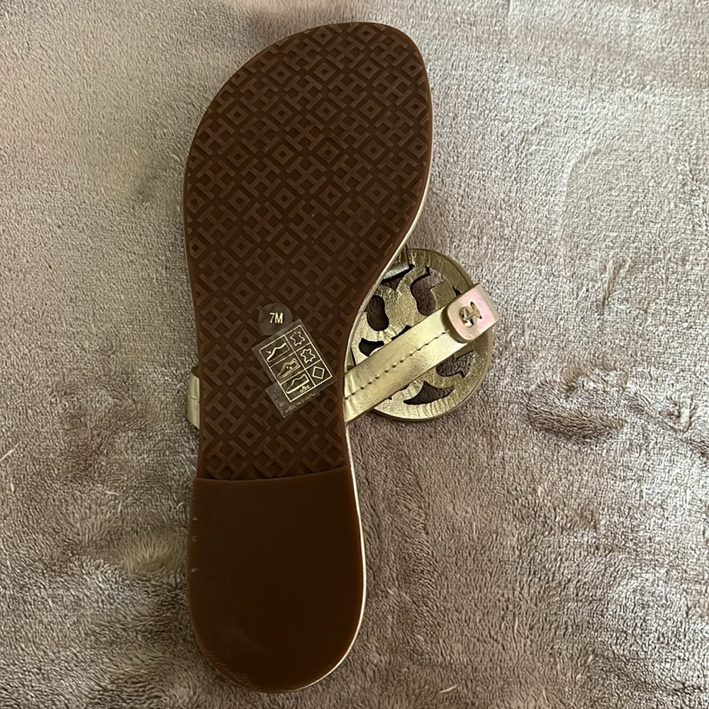 Tory Burch Gold Miller Sandals - Picture 3 of 5